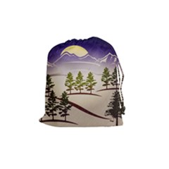 Background Christmas Snow Figure Drawstring Pouches (medium)  by Nexatart