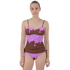 Chocolate And Strawberry Icecream Sweetheart Tankini Set