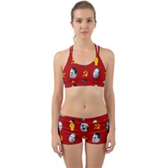 Communist Leaders Back Web Sports Bra Set by Valentinaart