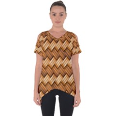 Basket Fibers Basket Texture Braid Cut Out Side Drop Tee