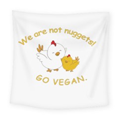 Go Vegan - Cute Chick  Square Tapestry (large)