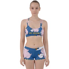 Go Vegan - Cute Pig And Chicken Women s Sports Set