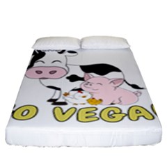 Friends Not Food - Cute Cow, Pig And Chicken Fitted Sheet (king Size)