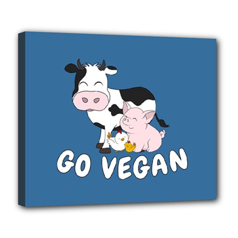 Friends Not Food - Cute Cow, Pig And Chicken Deluxe Canvas 24  X 20  