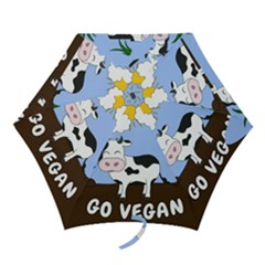 Friends Not Food - Cute Cow Mini Folding Umbrellas