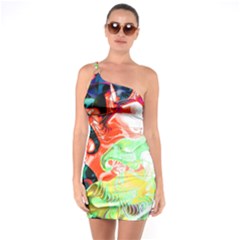 Background Art Abstract Watercolor One Soulder Bodycon Dress by Nexatart