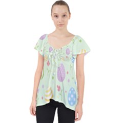 Easter Pattern Lace Front Dolly Top
