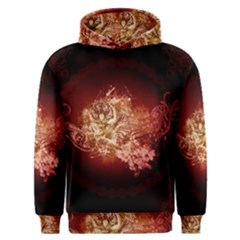 Wonderful Tiger With Flowers And Grunge Men s Overhead Hoodie by FantasyWorld7