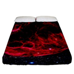 Red Nebulae Stella Fitted Sheet (king Size) by Sapixe