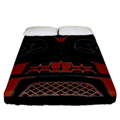 Traditional Northwest Coast Native Art Fitted Sheet (queen Size) by Sapixe