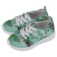 Music, Decorative Clef With Floral Elements Kids  Lightweight Sports Shoes by FantasyWorld7