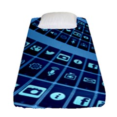Mobile Phone Smartphone App Fitted Sheet (single Size) by Sapixe