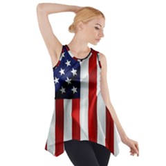 American Usa Flag Vertical Side Drop Tank Tunic by FunnyCow