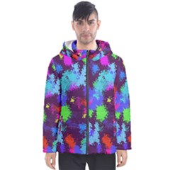 Paint Spots Texture                                         Men s Hooded Puffer Jacket