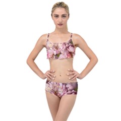 Beautiful Flowering Almond Layered Top Bikini Set