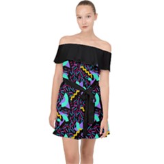 Memphis Style 1 Off Shoulder Chiffon Dress by JadehawksAnD