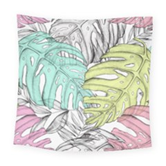 Leaves Tropical Nature Plant Square Tapestry (large) by Sapixe