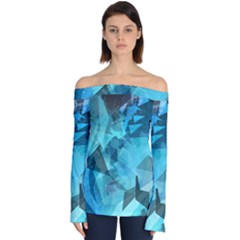 Song Sung Blue Off Shoulder Long Sleeve Top by TrueAwesome