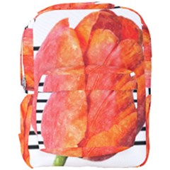 Red Tulip And Black Stripes Full Print Backpack