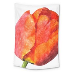 Red Tulip, Watercolor Art Large Tapestry by picsaspassion