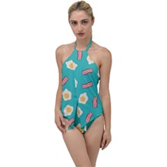 Bacon And Egg Pop Art Pattern Go With The Flow One Piece Swimsuit