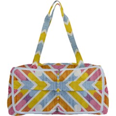 Line Pattern Cross Print Repeat Multi Function Bag