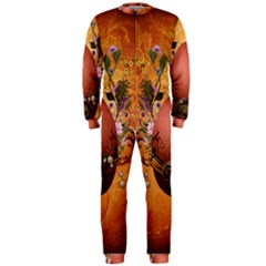 Wonderful Steampunk Easter Egg With Flowers Onepiece Jumpsuit (men) 