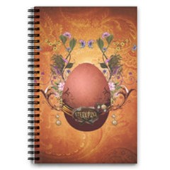 Wonderful Steampunk Easter Egg With Flowers 5 5  X 8 5  Notebook by FantasyWorld7