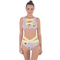 Avocado Green With Pastel Violet Background2 Avocado Pastel Light Violet Bandaged Up Bikini Set  by genx