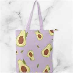 Avocado Green With Pastel Violet Background2 Avocado Pastel Light Violet Double Zip Up Tote Bag by genx