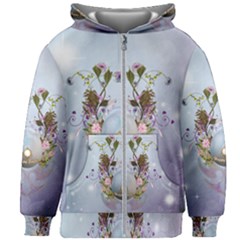 Easter Egg With Flowers Kids  Zipper Hoodie Without Drawstring by FantasyWorld7
