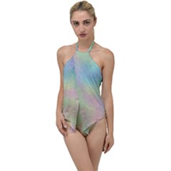 Pastel Mermaid Sparkles Go With The Flow One Piece Swimsuit by retrotoomoderndesigns