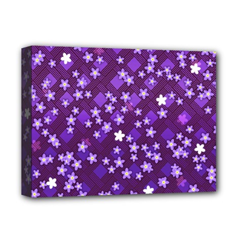 Textile Cross Pattern Square Deluxe Canvas 16  X 12  (stretched) 