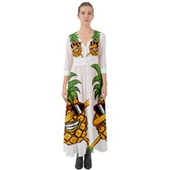 Dabbing Pineapple Sunglasses Shirt Aloha Hawaii Beach Gift Button Up Boho Maxi Dress