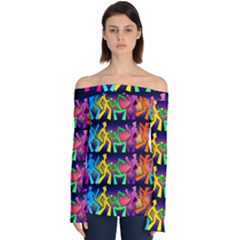 Dancing Off Shoulder Long Sleeve Top by ArtworkByPatrick