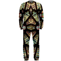 Church Window Rosette Glass Window Onepiece Jumpsuit (men) 