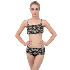 Church Window Rosette Glass Window Layered Top Bikini Set