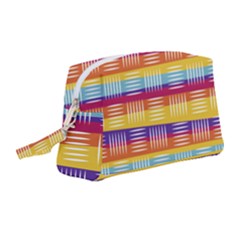 Background Line Rainbow Wristlet Pouch Bag (medium)