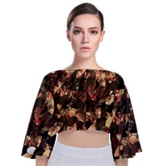 Piecesofme Tie Back Butterfly Sleeve Chiffon Top