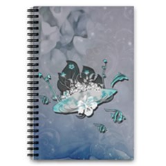 Sport, Surfboard With Flowers And Fish 5 5  X 8 5  Notebook by FantasyWorld7