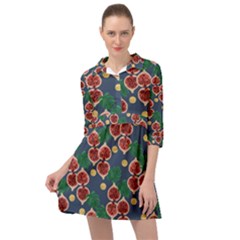 Figs And Monstera  Mini Skater Shirt Dress by VeataAtticus