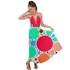 Dots Backless Maxi Beach Dress by impacteesstreetweareight