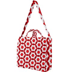 Pattern Red White Texture Seamless Square Shoulder Tote Bag