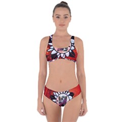 Wonderful Fairy With Butterflies And Roses Criss Cross Bikini Set