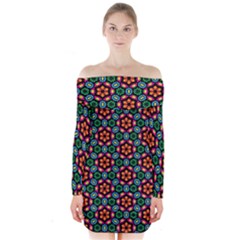 Pattern  Long Sleeve Off Shoulder Dress by Sobalvarro