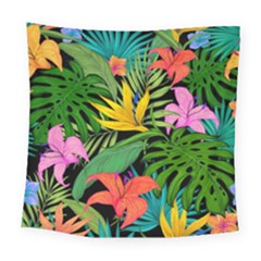 Tropical Greens Square Tapestry (large) by Sobalvarro