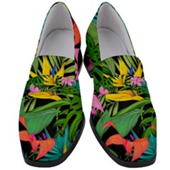 Tropical Greens Women s Chunky Heel Loafers by Sobalvarro