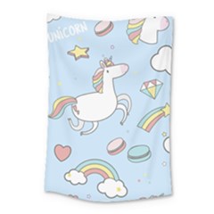Unicorn Seamless Pattern Background Vector Small Tapestry by Sobalvarro