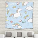 Unicorn Seamless Pattern Background Vector Square Tapestry (Large) View2