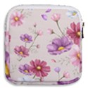 Vector Hand Drawn Cosmos Flower Pattern Mini Square Pouch View2
